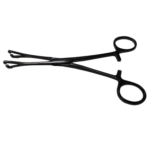 Black Pennington Forceps Slotted with Ratchet