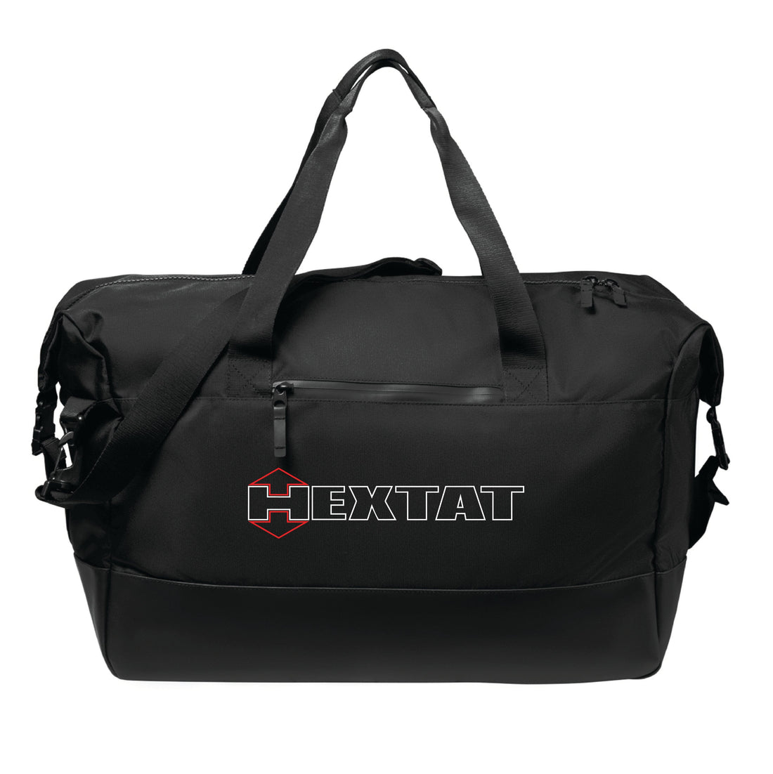 Hextat Black Embroidered Duffle Bag