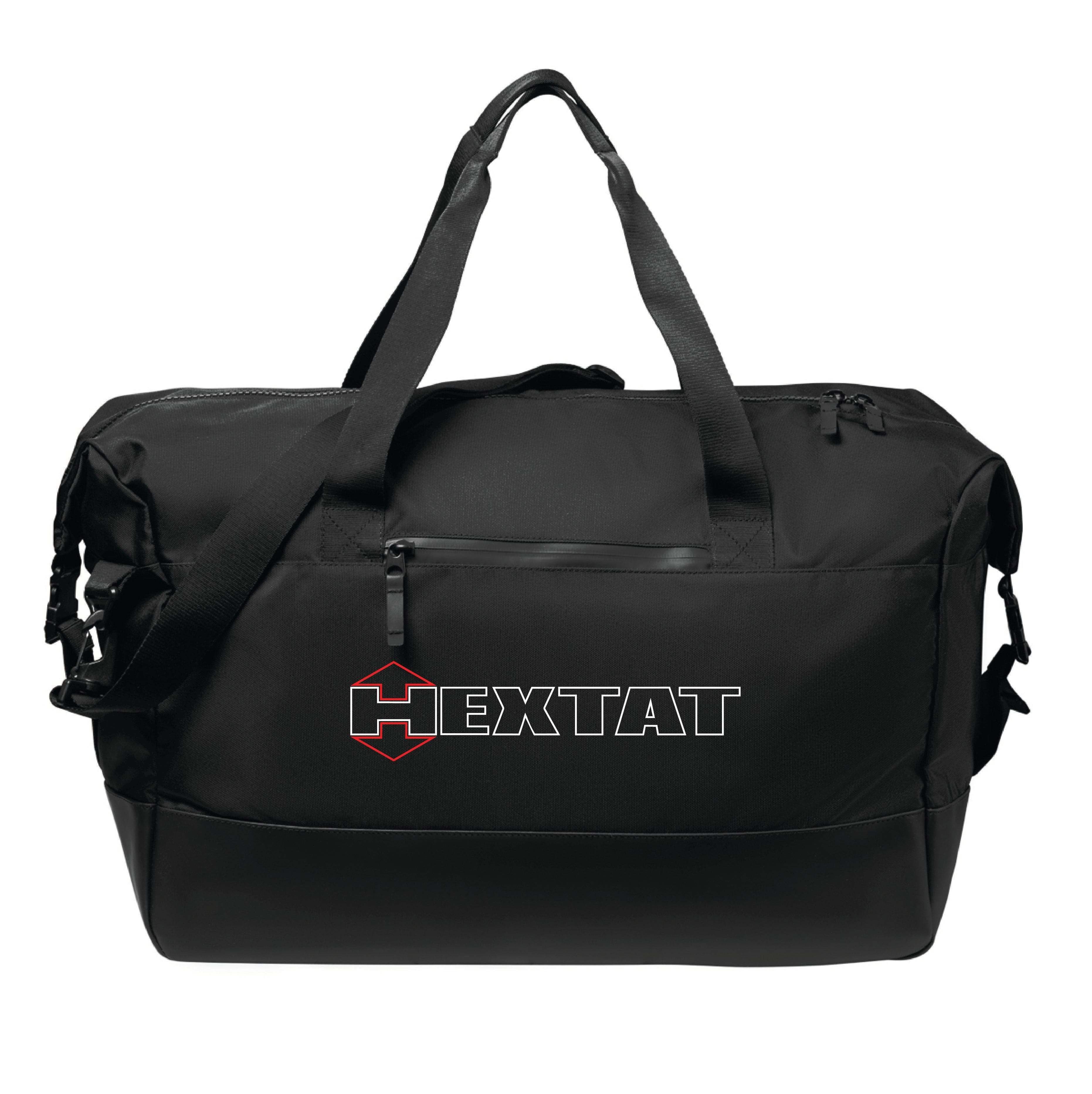 Hextat Black Embroidered Duffle Bag