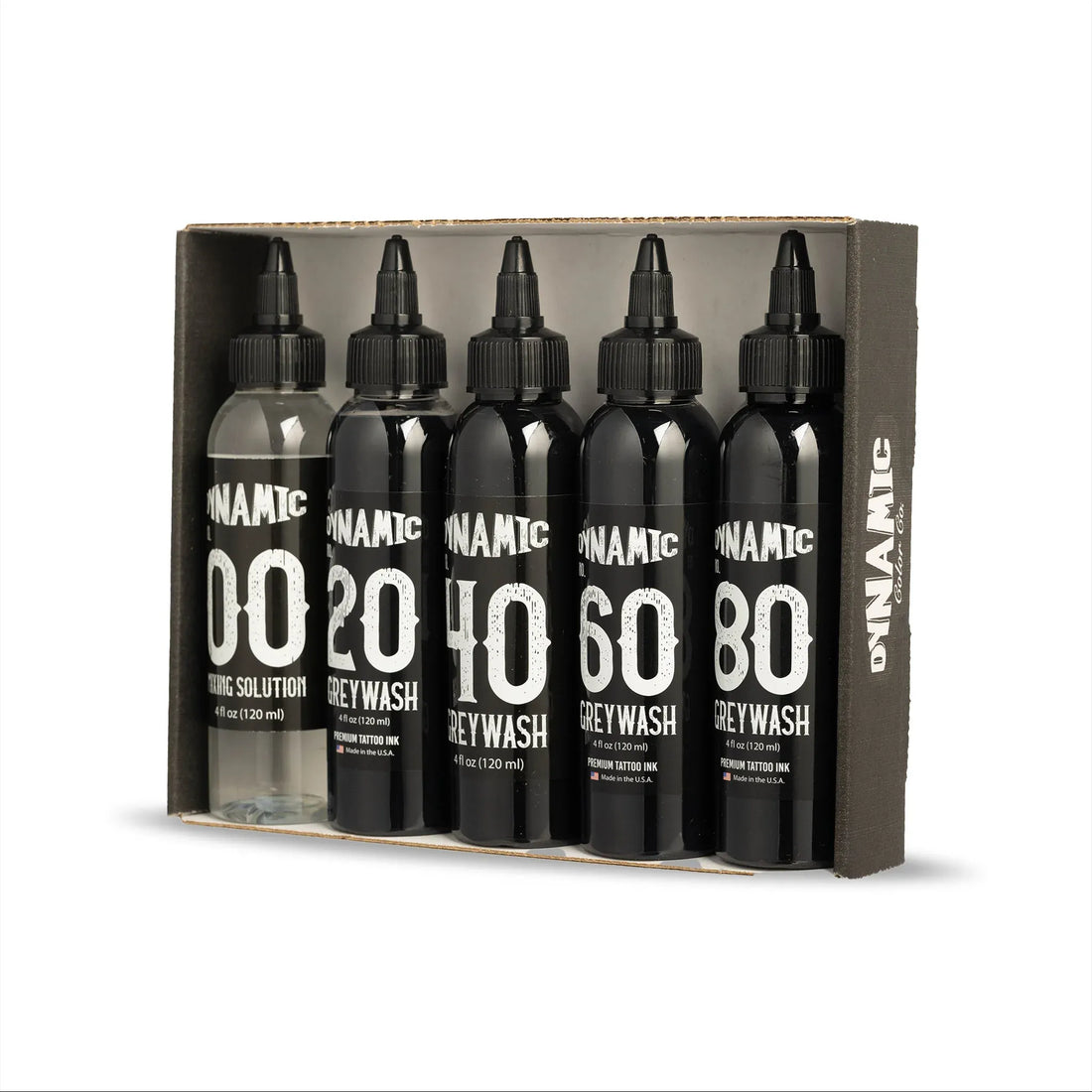 Dynamic Tattoo Ink Greywash Set Angled View Of Open Box