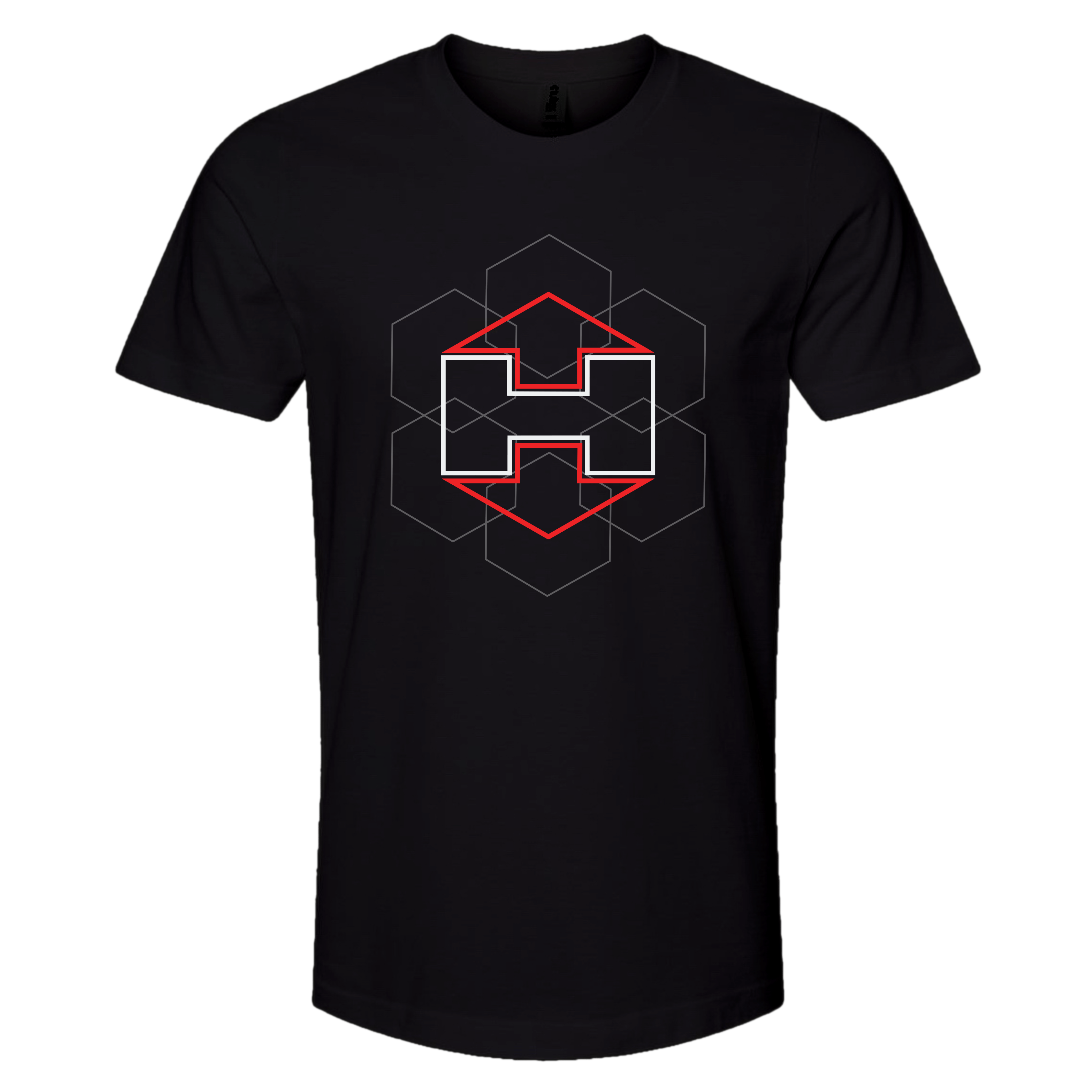 Geometric Hextat Badge Shirt - RED