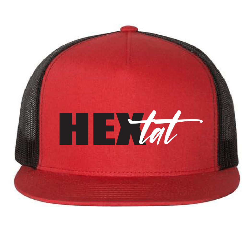RED HEXTAT BRUSH EMBROIDERED - TRUCKER HAT