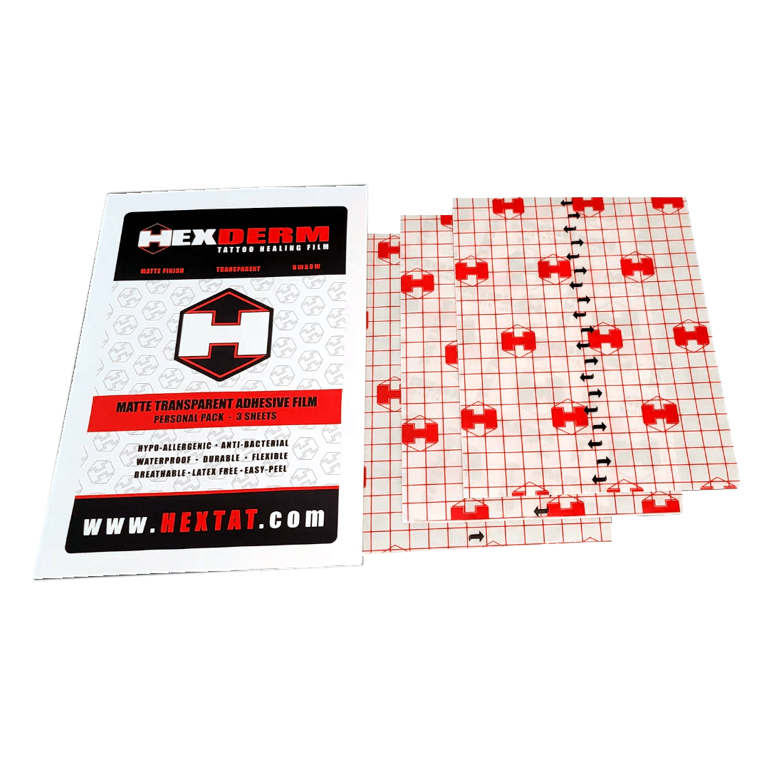 Hex Derm Tattoo Aftercare Sample Sheets