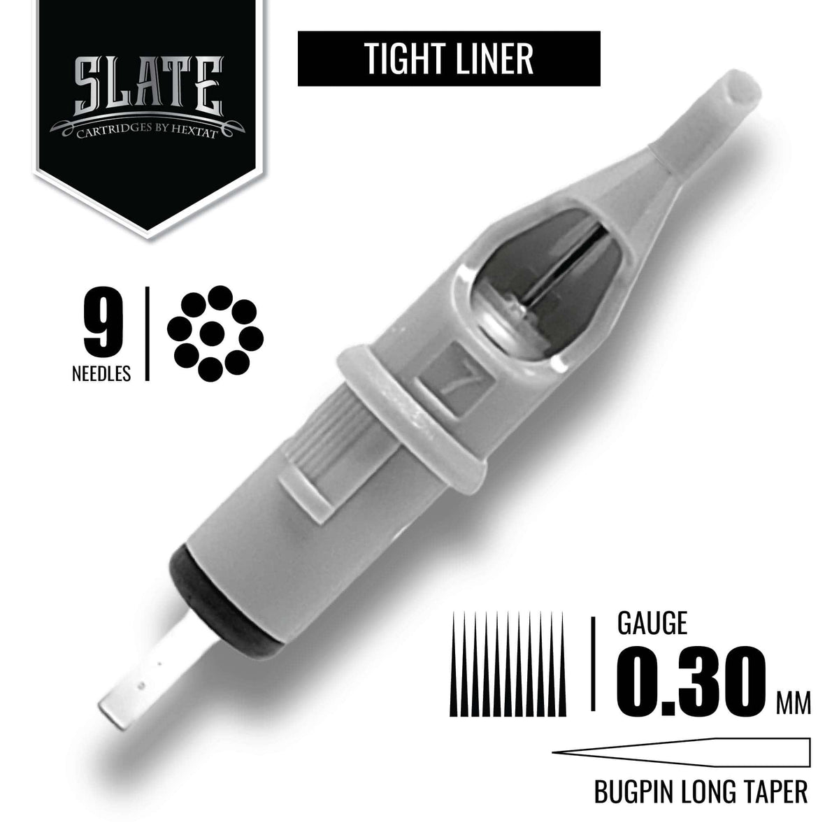 HEXTAT Slate Round Liner Tattoo Needle Cartridges