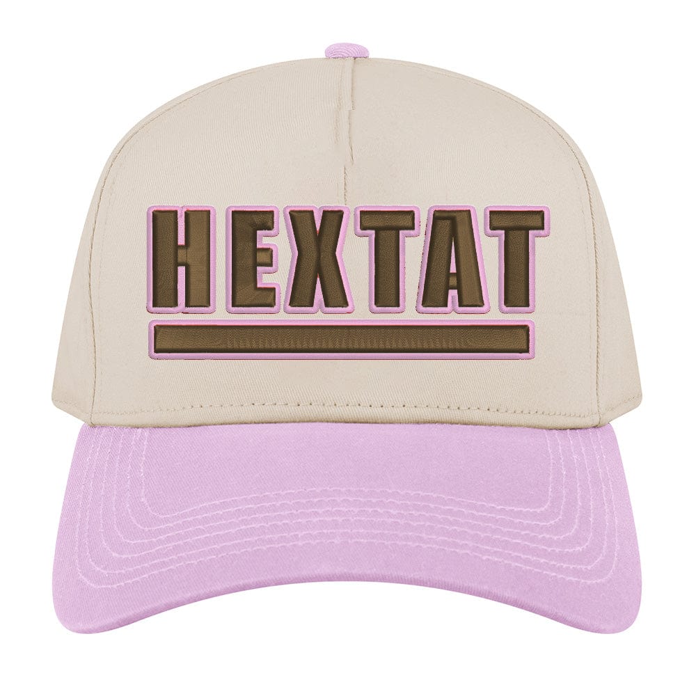 Hextat Underline Vintage Snapback Hat – Pink & Brown