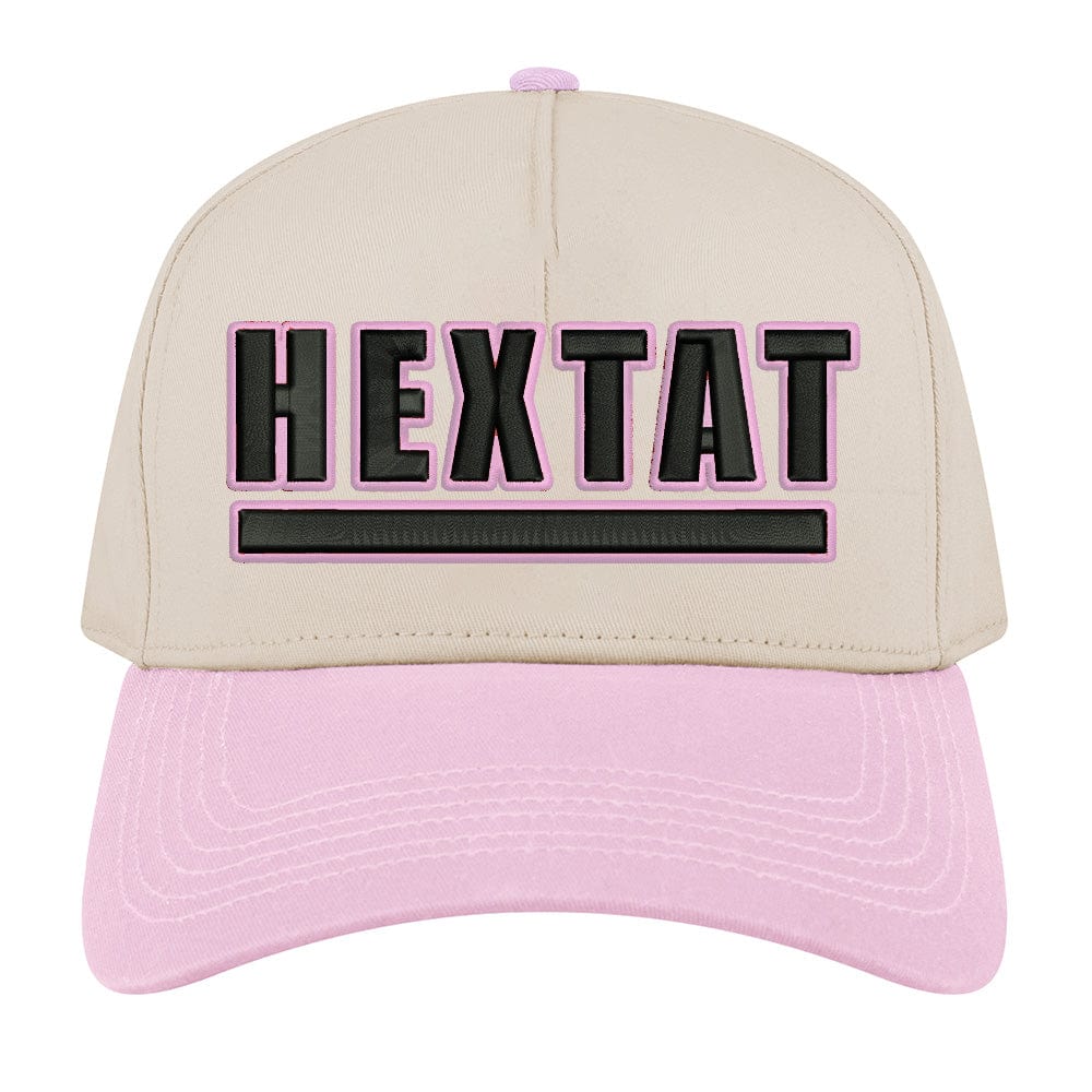 Hextat Underline Vintage Snapback Hat – Pink & Black