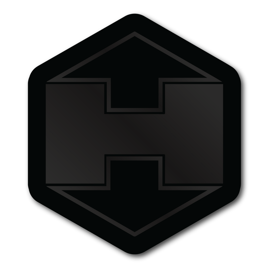 Black on Black HEX Badge Sticker - 3"x3"