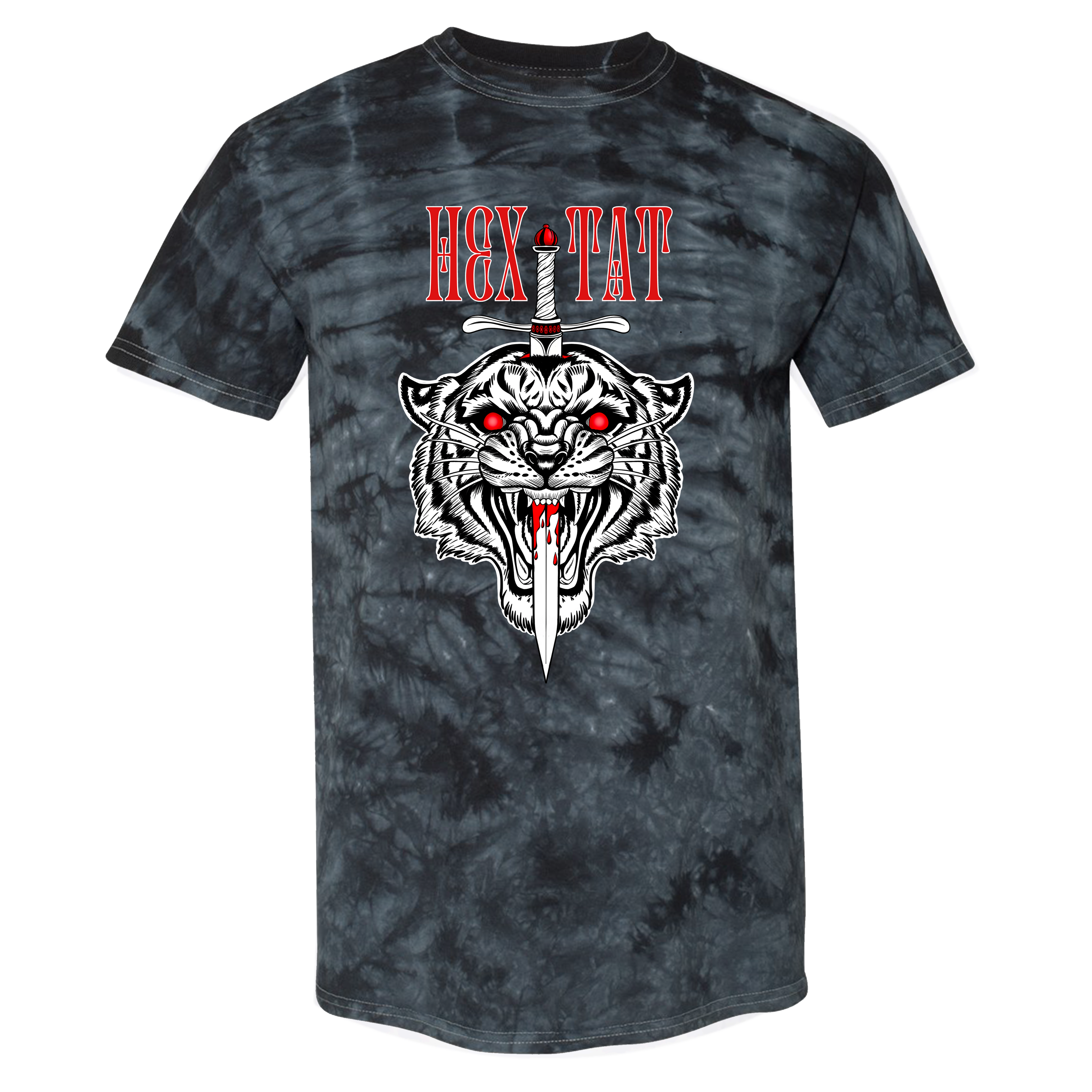 Hextat Tiger Tie Dye Shirt - Black