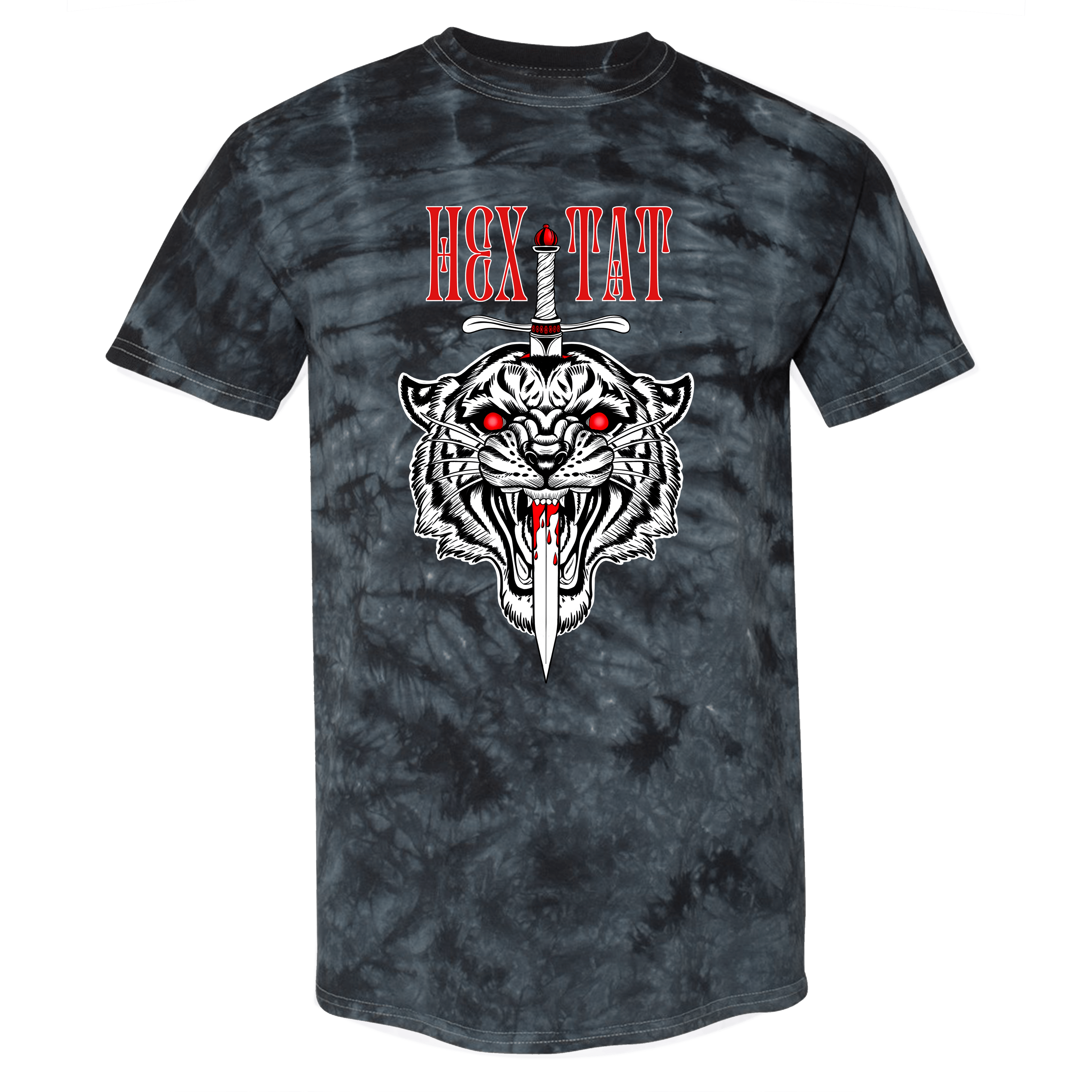 Hextat Tiger Tie Dye Shirt - Black