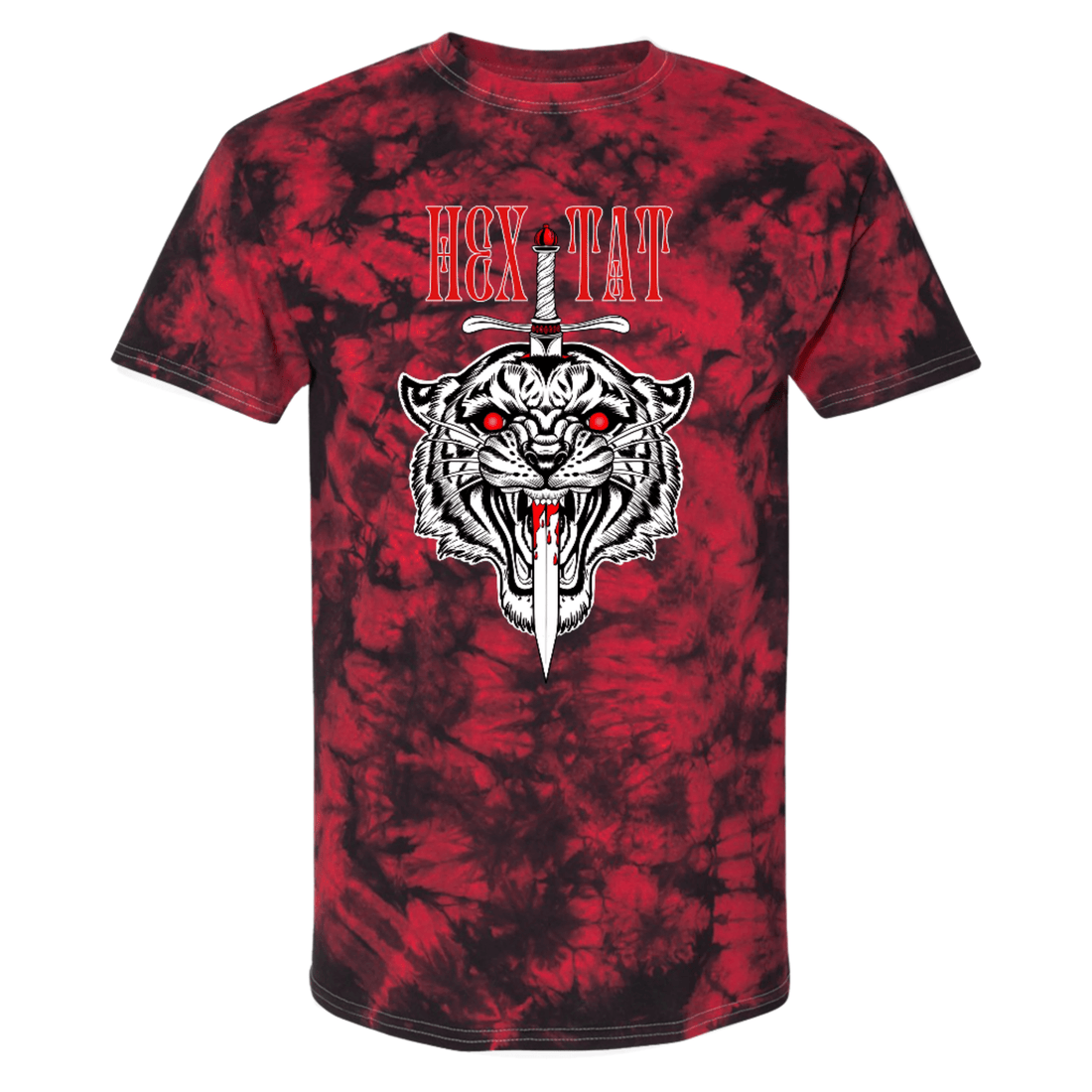 Hextat Tiger Tie Dye Shirt - Red