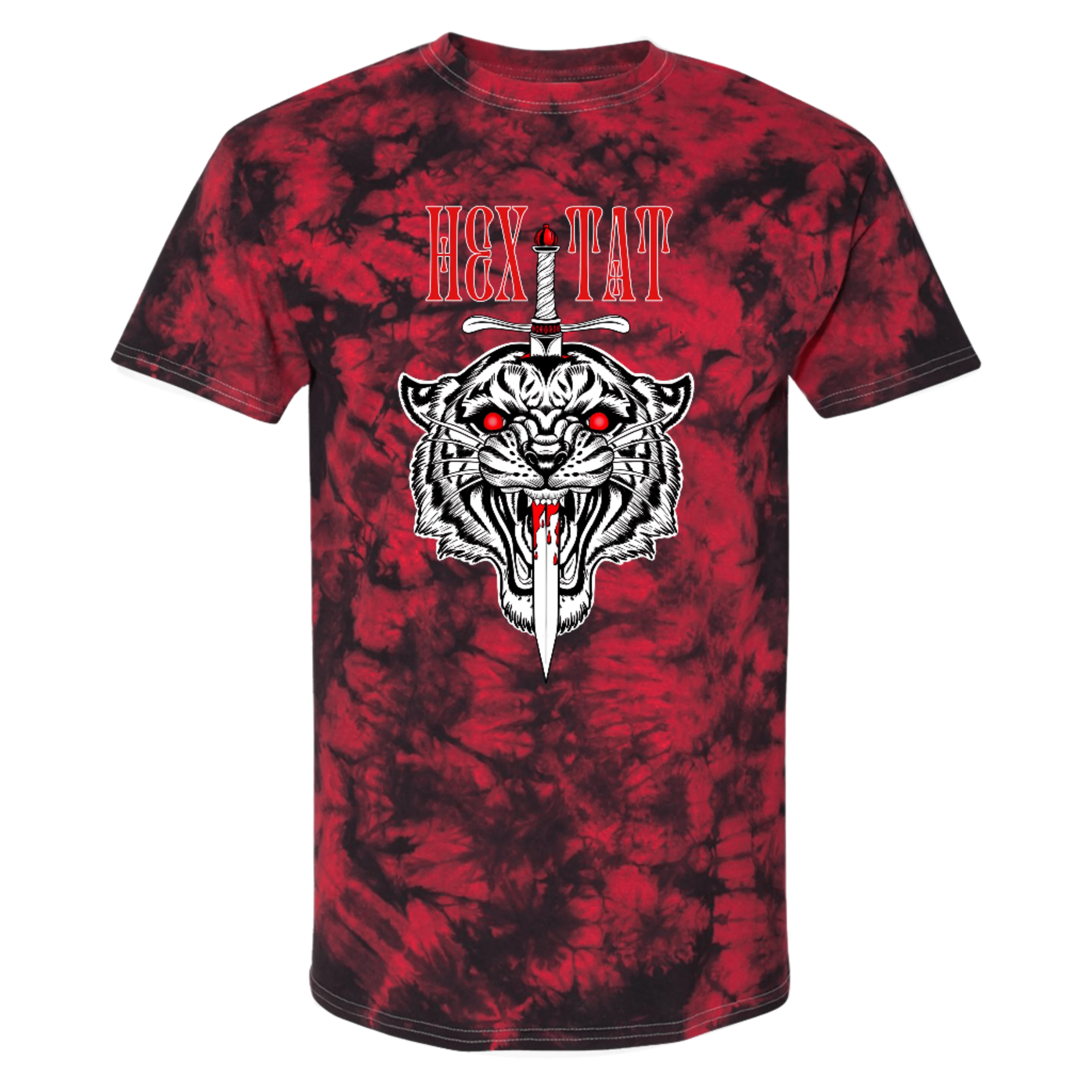 Hextat Tiger Tie Dye Shirt - Red