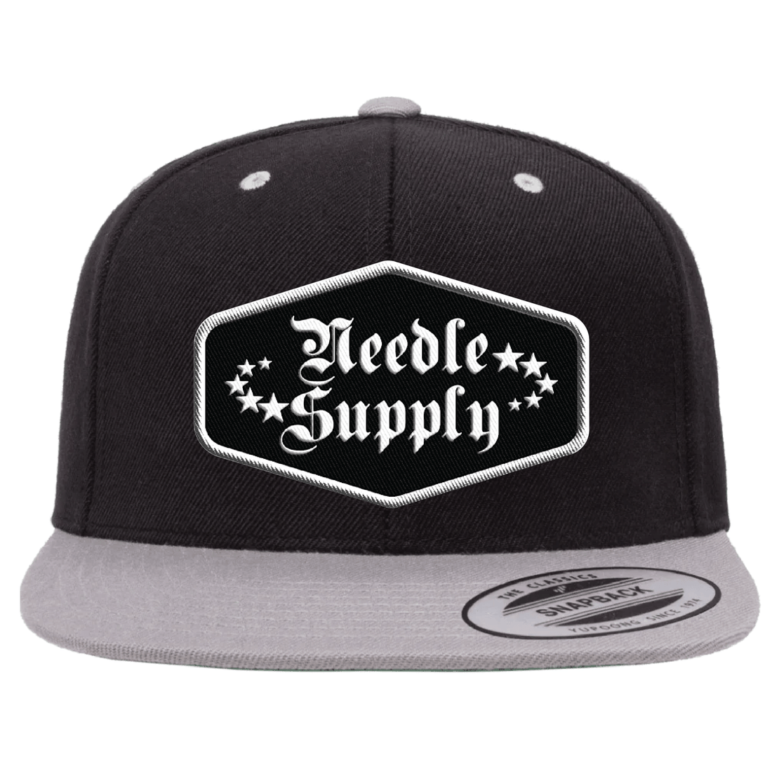 Needle Supply Logo Patch Hat - Silver/Black Snapback