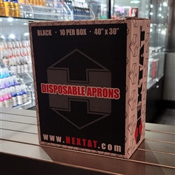 HEXTAT Black Disposable Aprons (Box of 10)