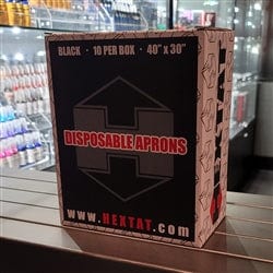 HEXTAT Black Disposable Aprons (Box of 10) *free gift*