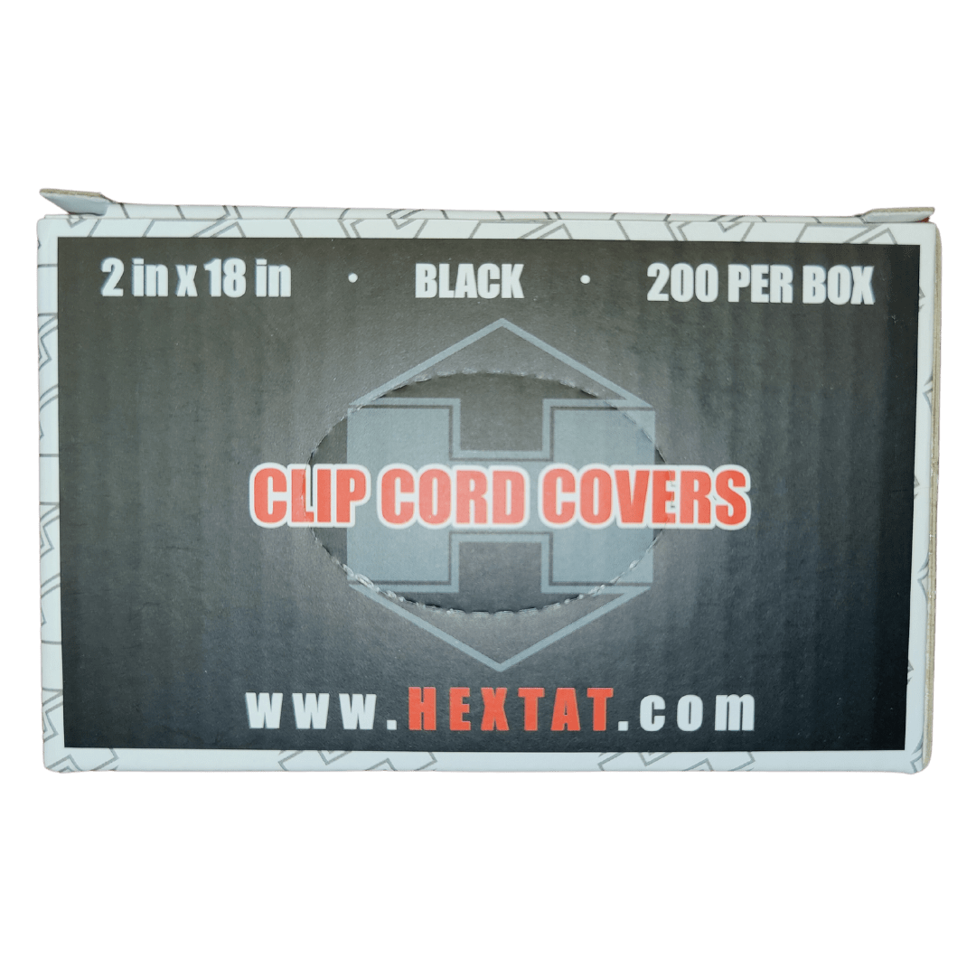 HEXTAT Black Clip Cord Covers (Box of 200)