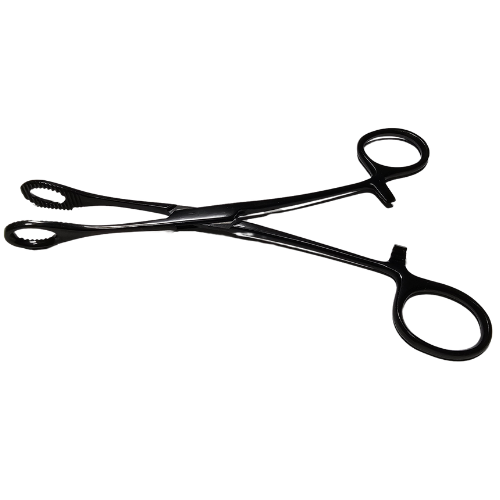 Black Sponge Forceps NON-Slotted with Ratchet