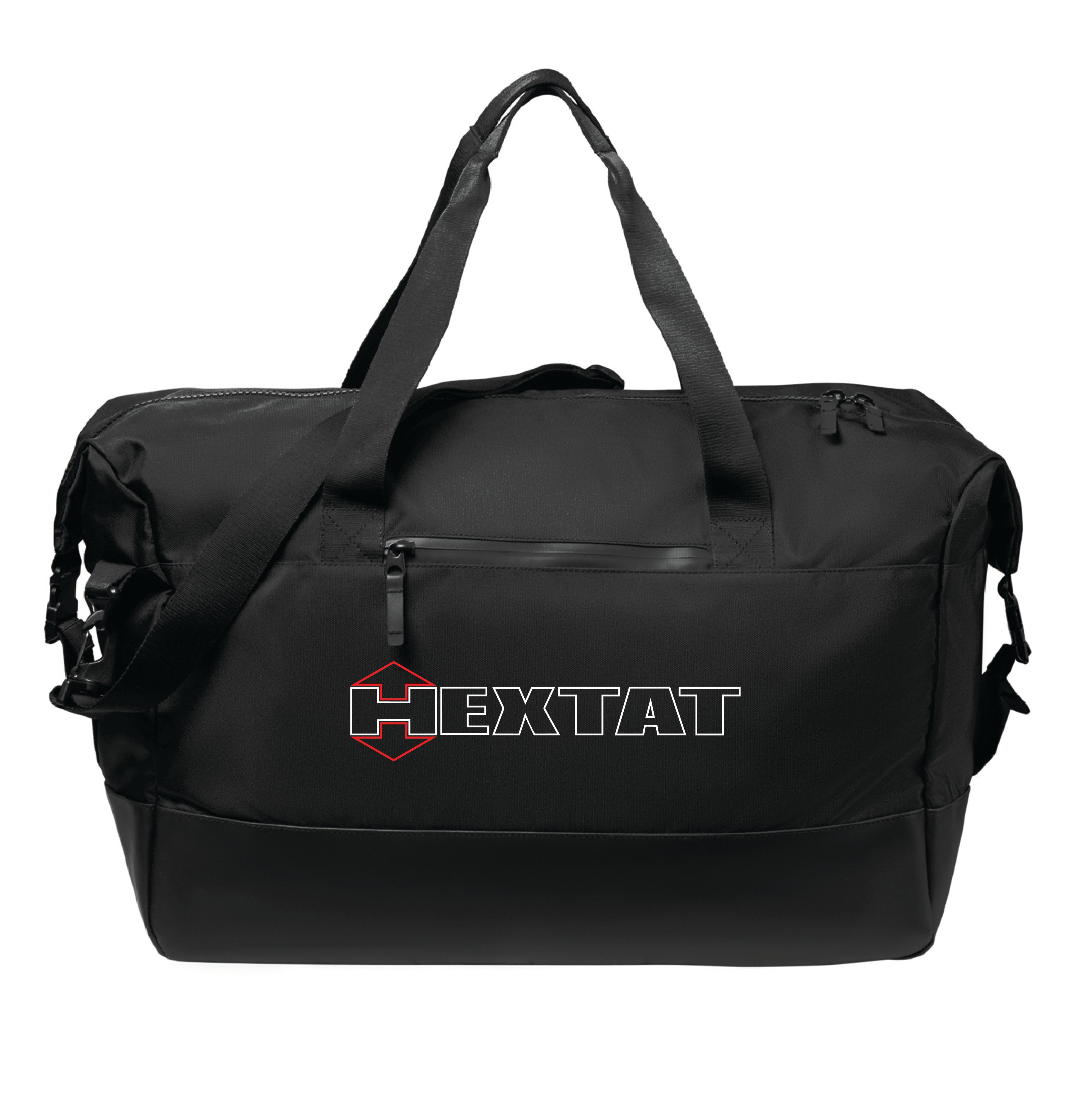 Black Embroidered Hextat Duffle Bag