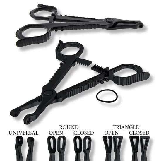 Triangular Clamp Pro Black Disposable Sterile Piercing Clamp - Triangle Open