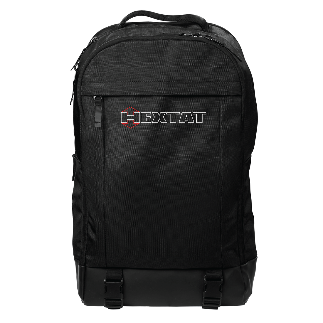 Black Hextat Embroidered Backpack