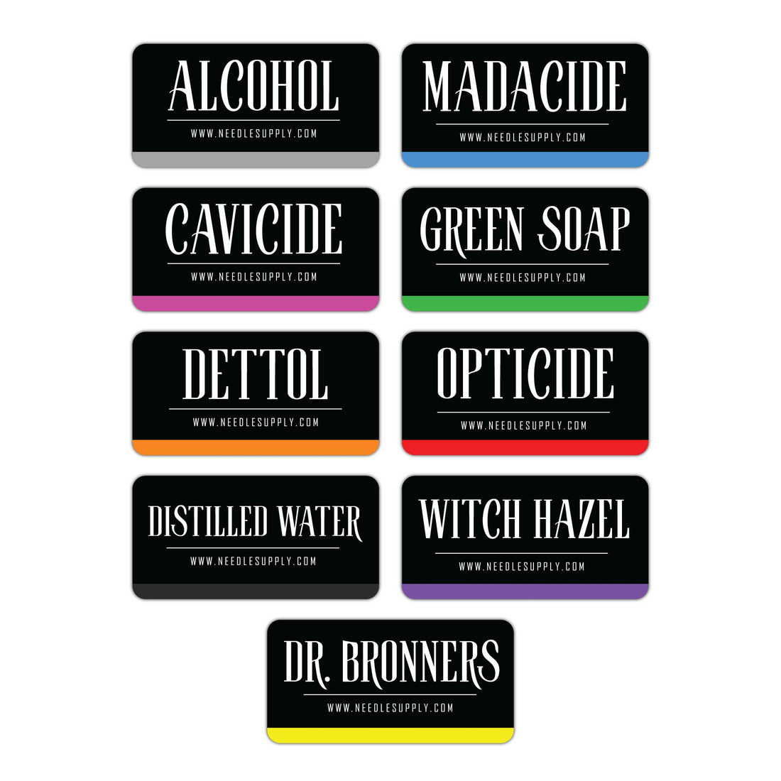 Tattoo Bottle Labels - 5 Pack