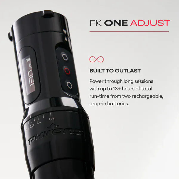 FK One Adjust Tattoo Machine Showing Buttons and Display