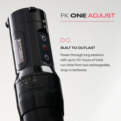 FK One Adjust Tattoo Machine Showing Buttons and Display