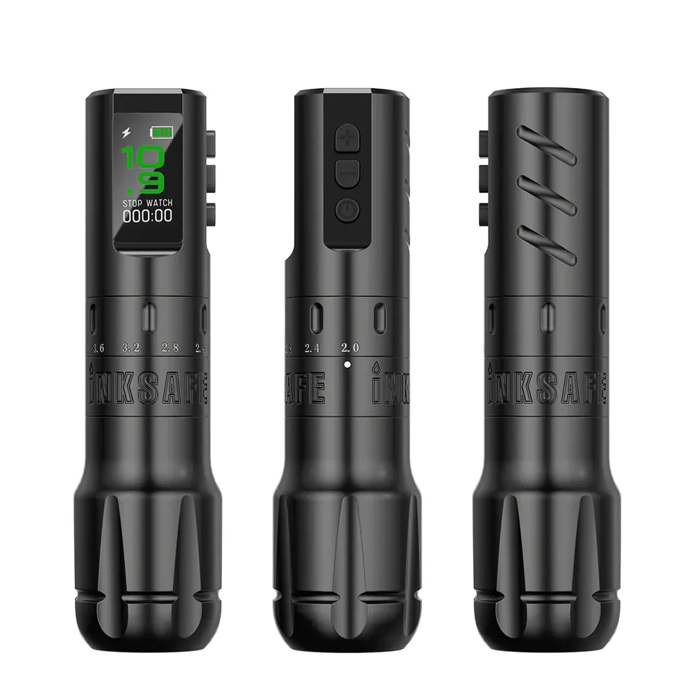 Inksafe Flexo Wireless Adjustable Stroke Tattoo Machine all angles