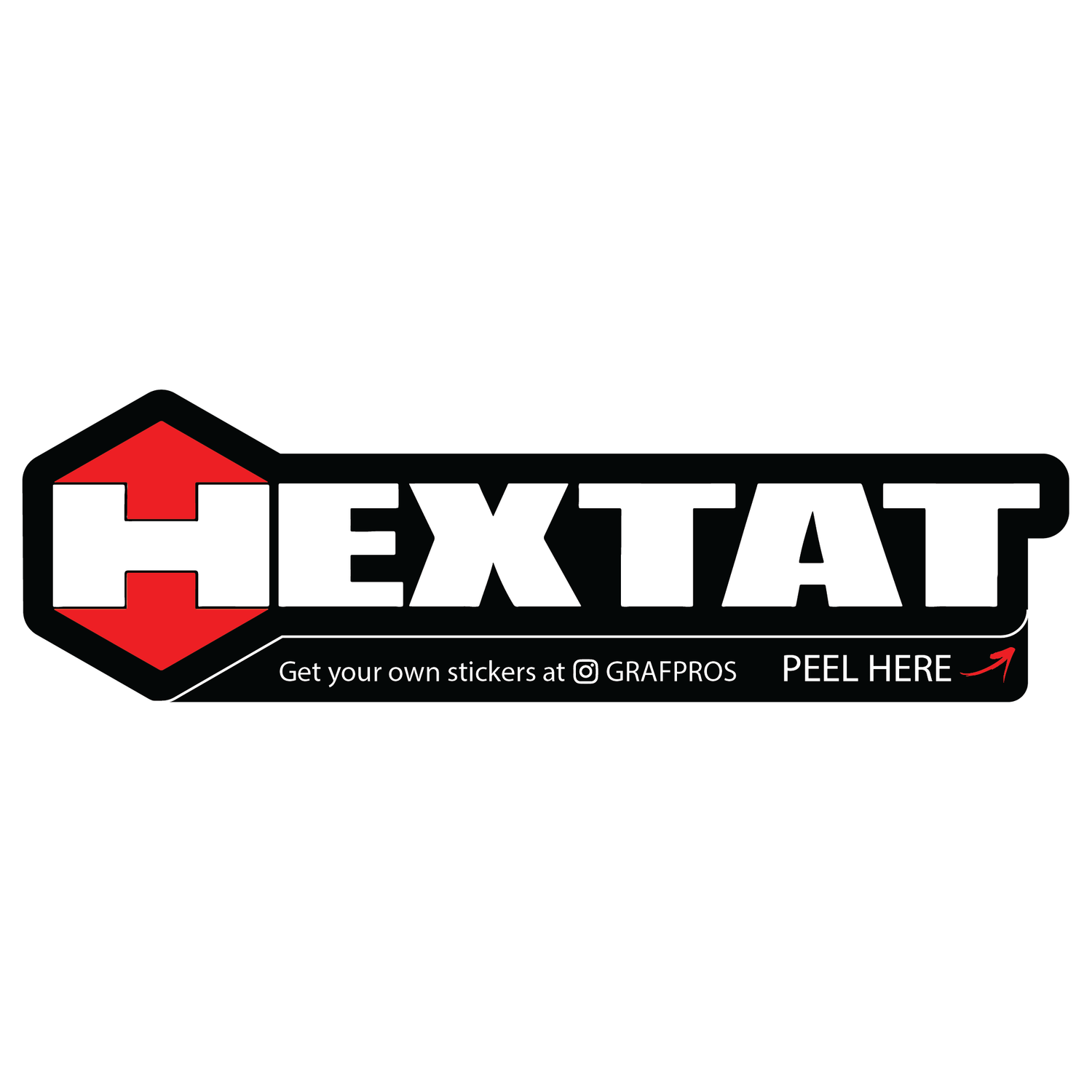 Etiqueta engomada del logotipo de HEXTAT 5x1&quot;
