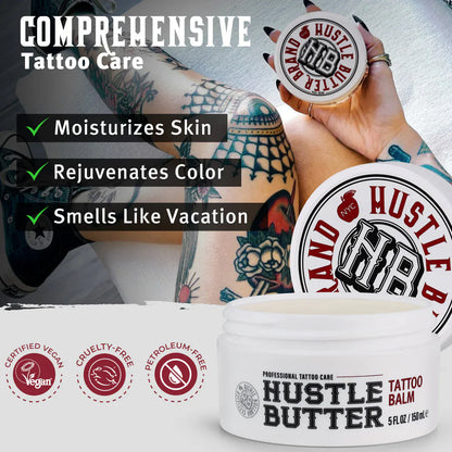 Hustle Butter Tattoo Balm 5 Ounce Jar with Graphic