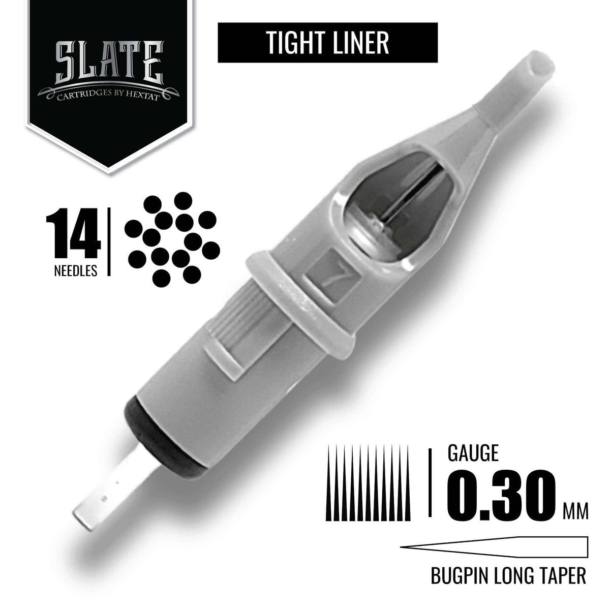 HEXTAT Slate Round Liner Tattoo Needle Cartridges
