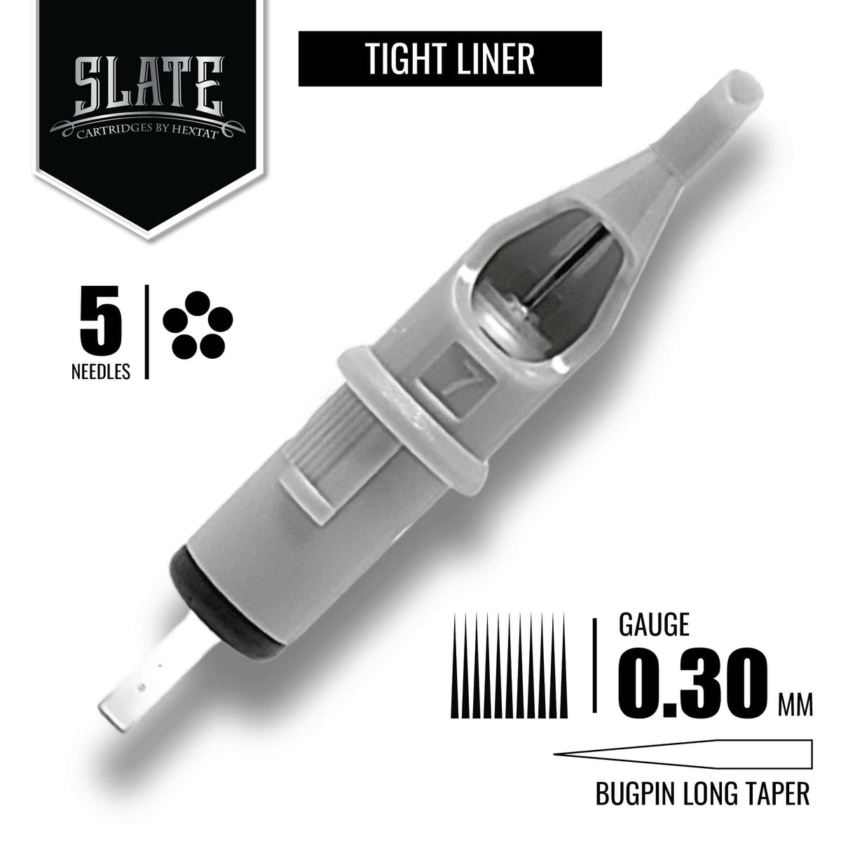 HEXTAT Slate Round Liner Tattoo Needle Cartridges
