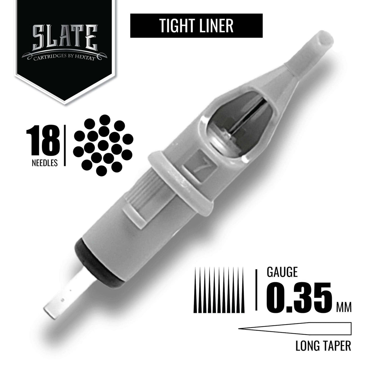 HEXTAT Slate Round Liner Tattoo Needle Cartridges