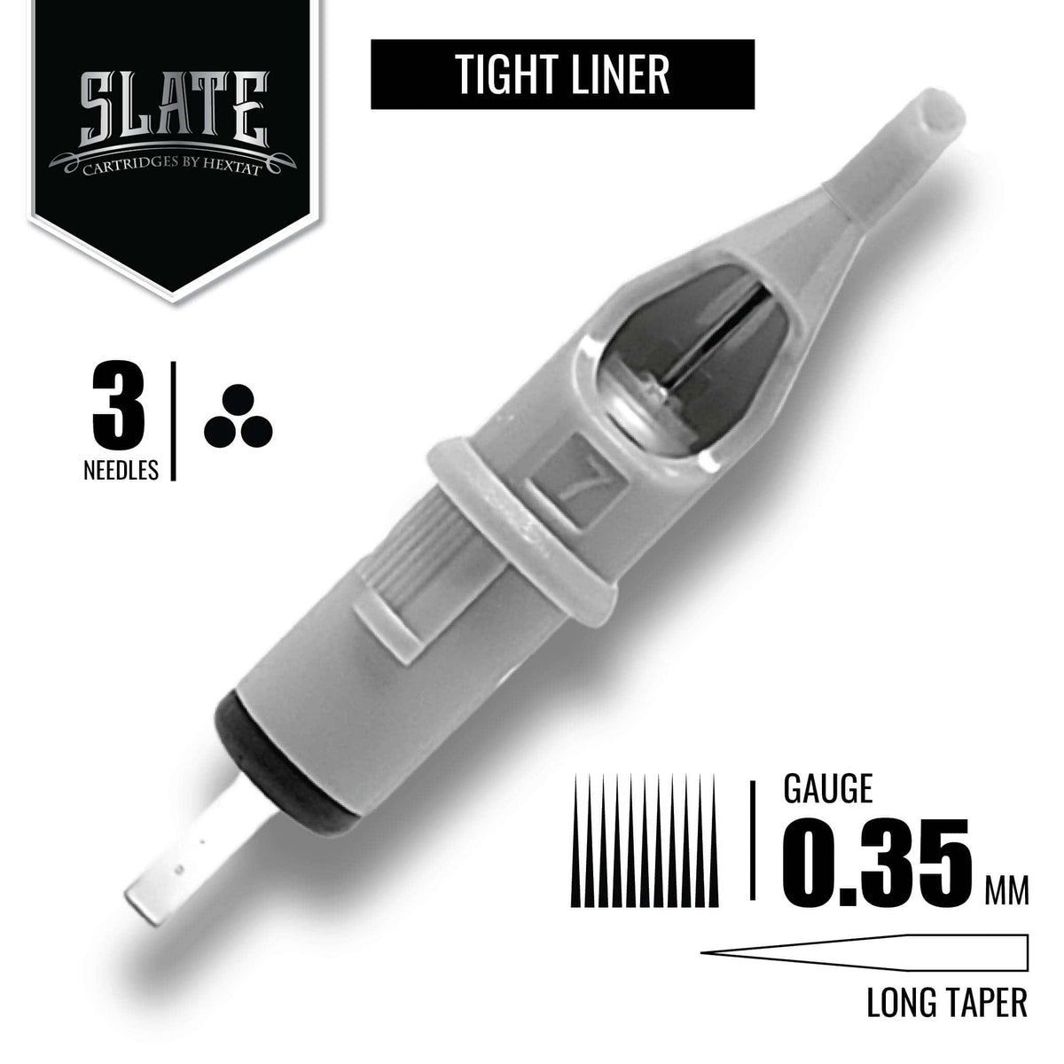 HEXTAT Slate Round Liner Tattoo Needle Cartridges