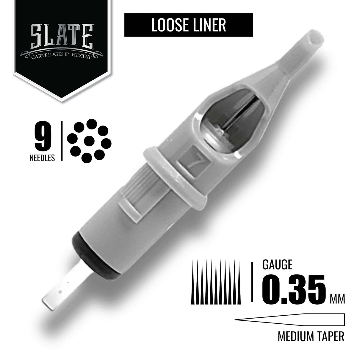HEXTAT Slate Round Liner Tattoo Needle Cartridges