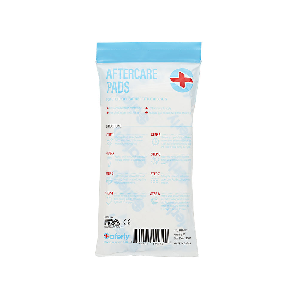 Saferly Aftercare Pads Back Of Packaging