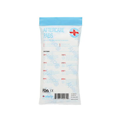 Saferly Aftercare Pads Back Of Packaging