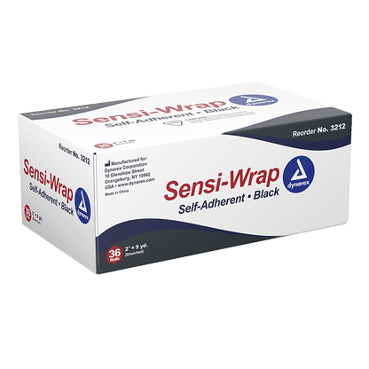 Black Cohesive Sensi Wrap Bandage Box of 36