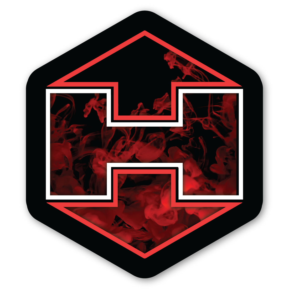 Red Smoke HEX Badge Sticker - 3&quot;x3&quot;