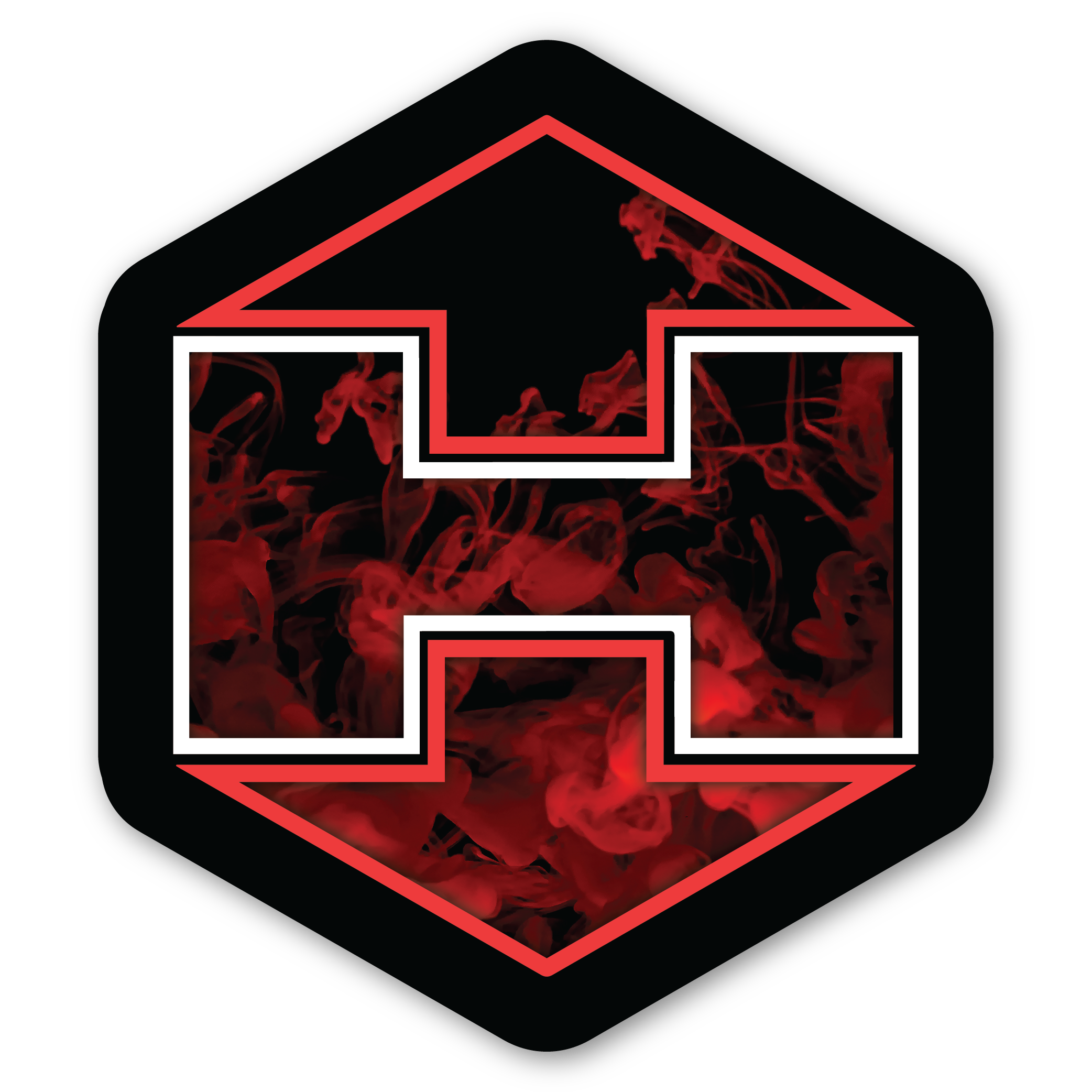 Red Smoke HEX Badge Sticker - 3&quot;x3&quot;