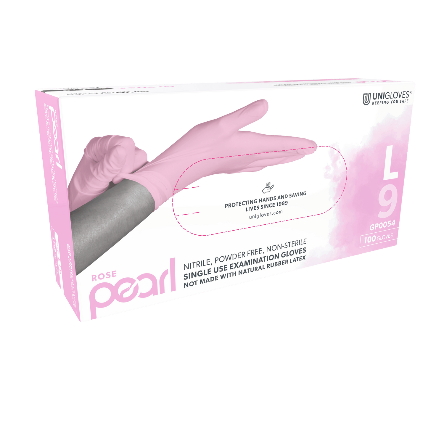 Rose Pearl Pink Nitrile Gloves