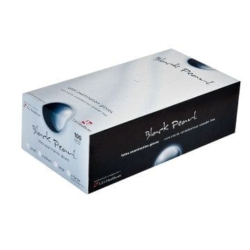 Black Pearl Textured Latex Gloves - Medium