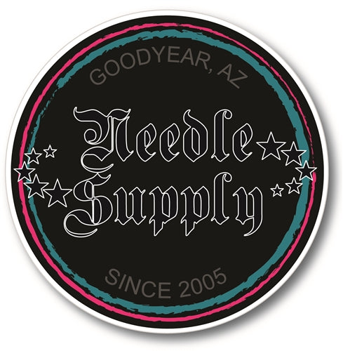 Needle Supply Logo Circle Sticker 3x3&quot;