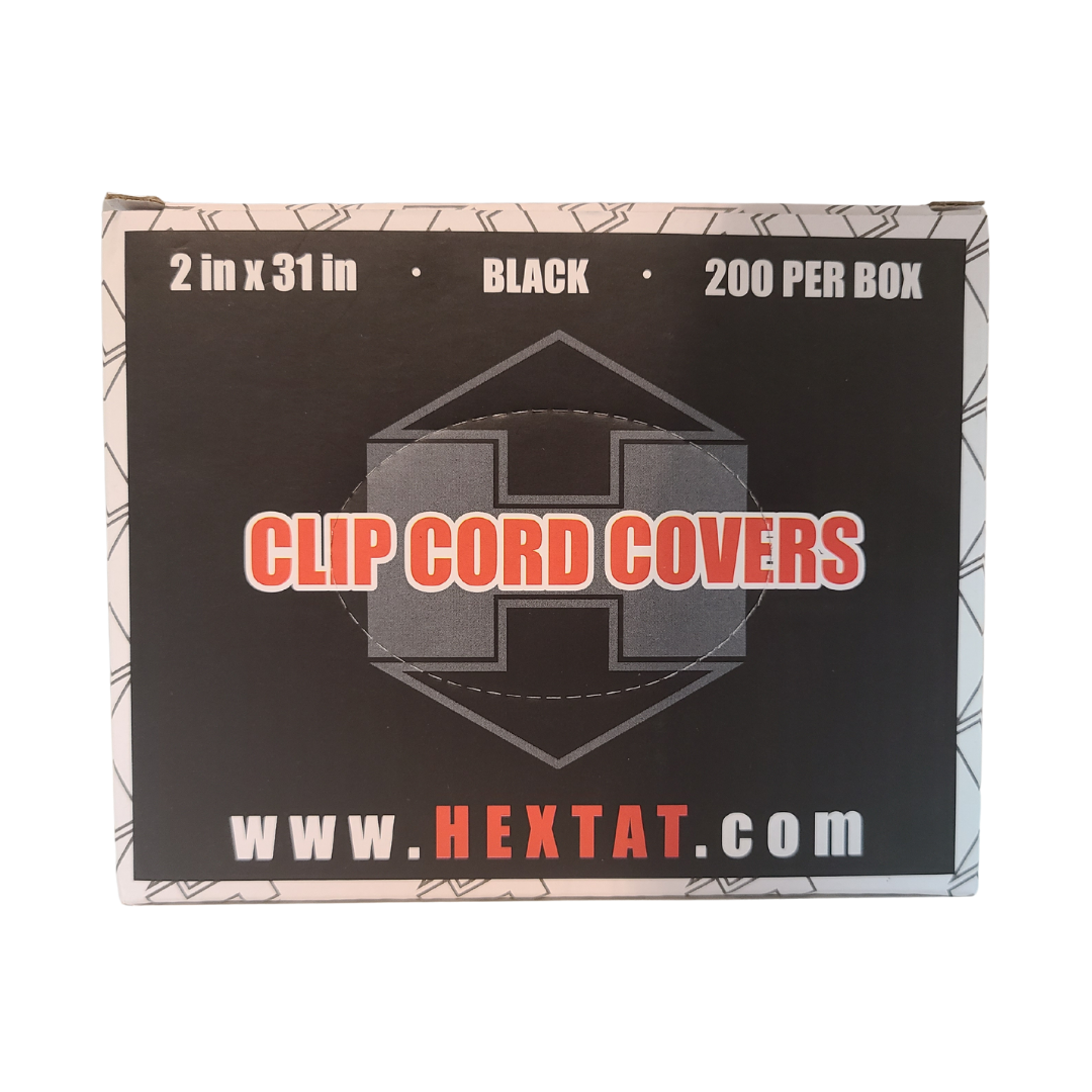 HEXTAT Cubiertas negras para cables con clip (Caja de 200)