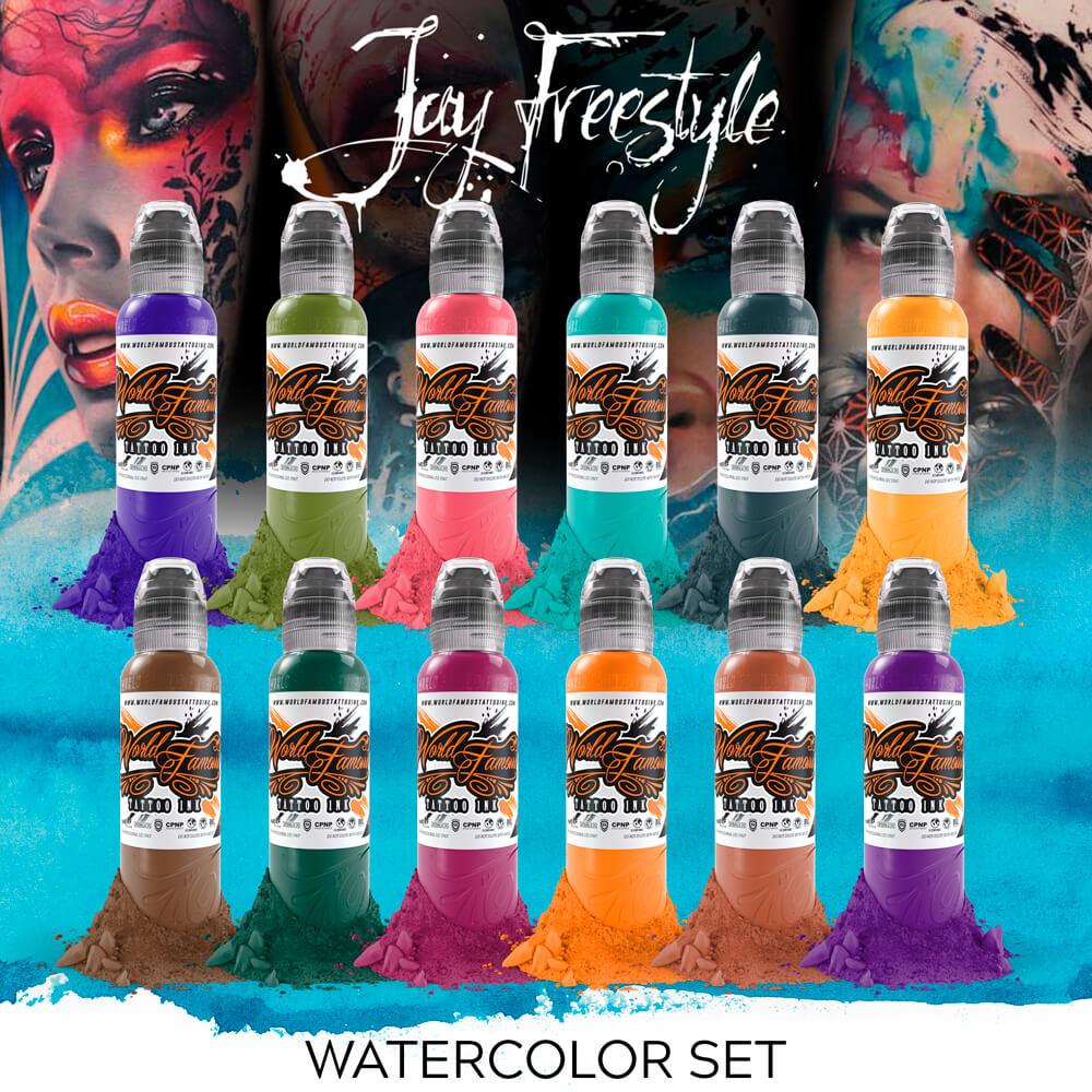 World Famous Tattoo Ink - Jay Freestyle Watercolor Set (1 oz)