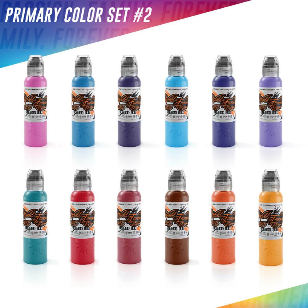 World Famous Tattoo Ink - Primary Color Set 