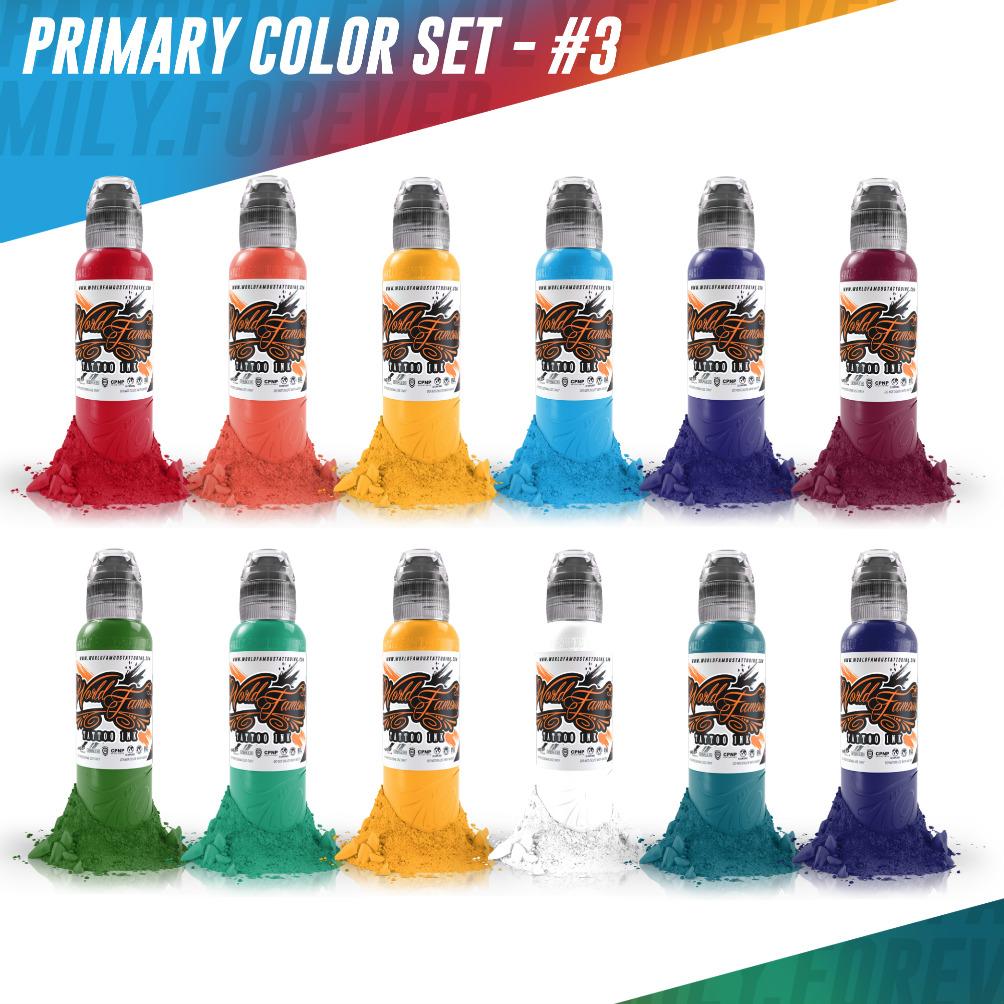 World Famous Tattoo Ink - Primary Color Set 