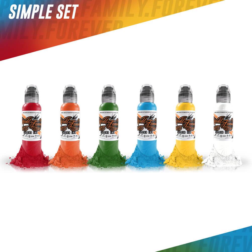 World Famous Tattoo Ink - Simple Color Set (1 oz)